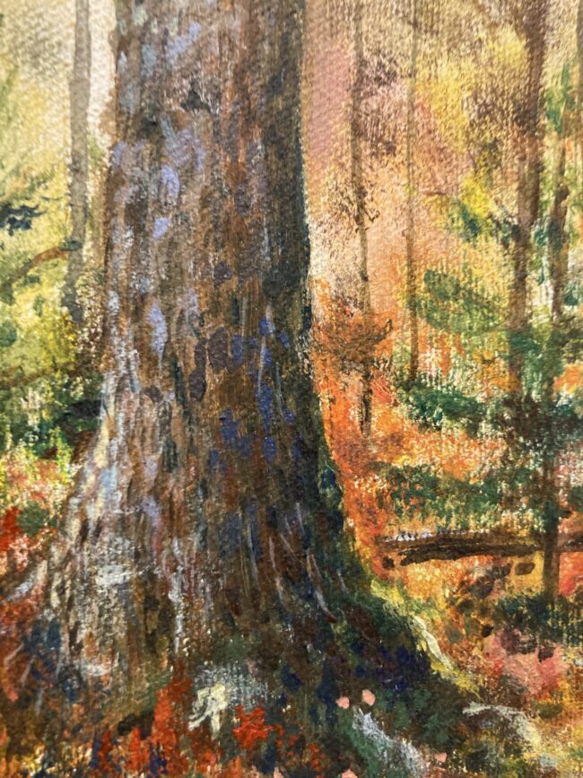 Emily Mae - jesenná krajinomaľba, akrylová maľba lesa, obraz na stenu