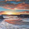 Claire-Julia Hill - grafika, tlač z originálu, západ slnka, obraz pobrežná krajina