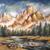 Emily Mae - horská krajina, maľba akrylom na stenu