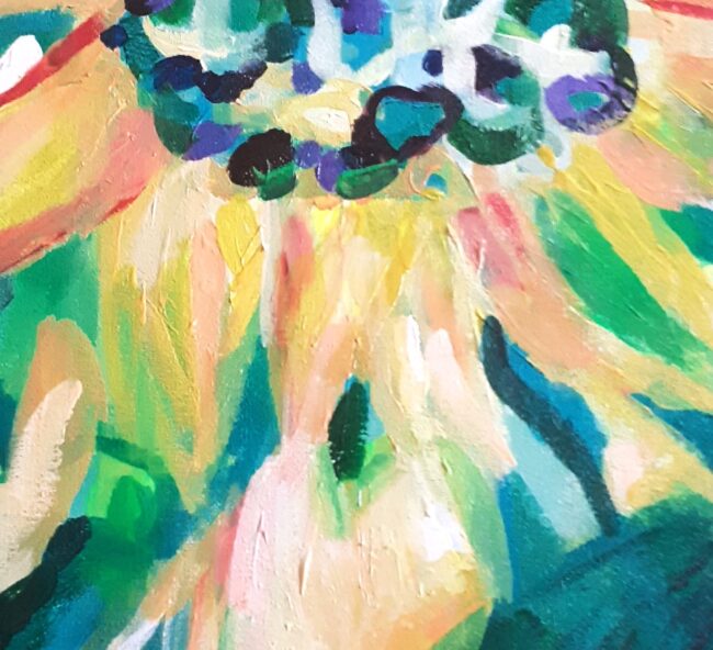 Nostalgická slenčnica - farebná maľba kvety od Karin Mikulášovej