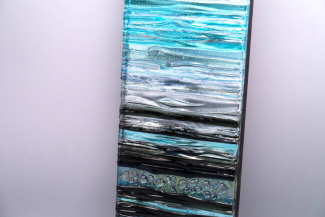 Stephanie Else - abstraktné sklenené dielo, sklenený farebný panel, dekorácia na stenu