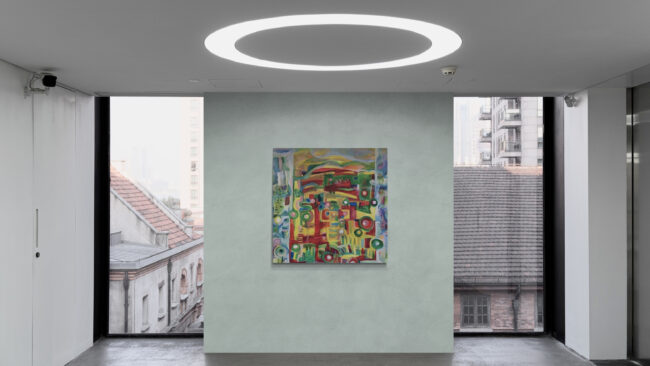 Z okna do viníc sa dívam - abstraktná akrylová maľba, obraz na predaj Karin Mikulášová