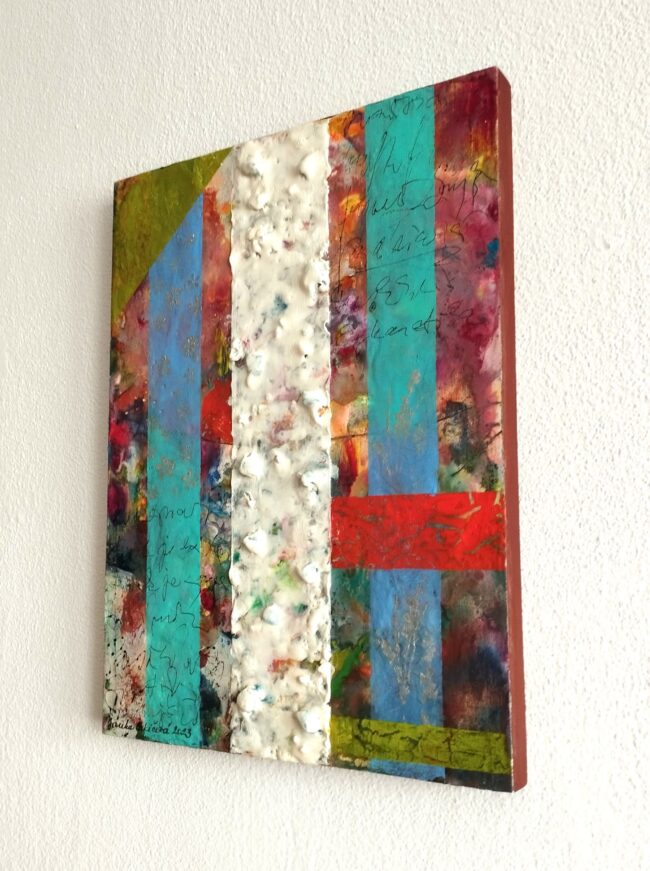 Abstrakt - dekoratívna abstraktná maľba enkaustikou, autor: Jana Bakičová
