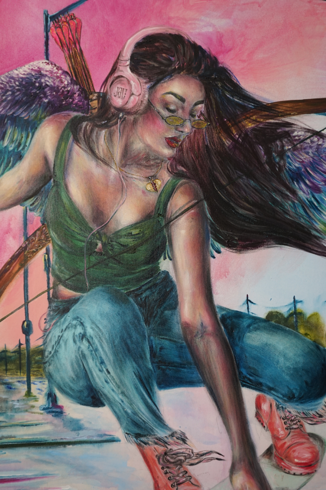 Paulína Halasová - figuratívna maľba, kombinovaná technika, akrylový obraz na stenu