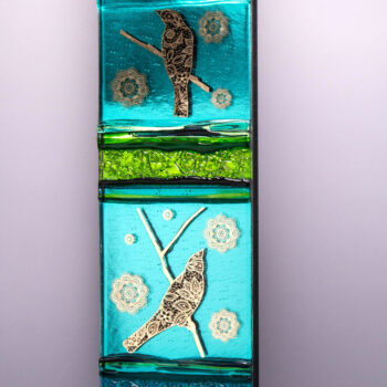 Stephanie Else - farebný sklenený panel, umelecké sklo na stenu