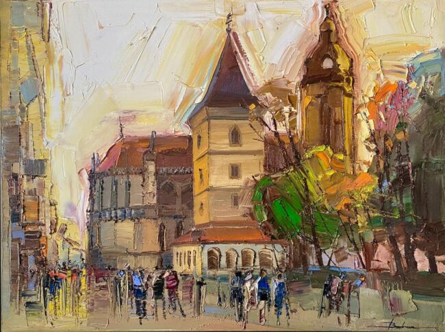 Mykola Bodnar – Košice II, olej na plátne