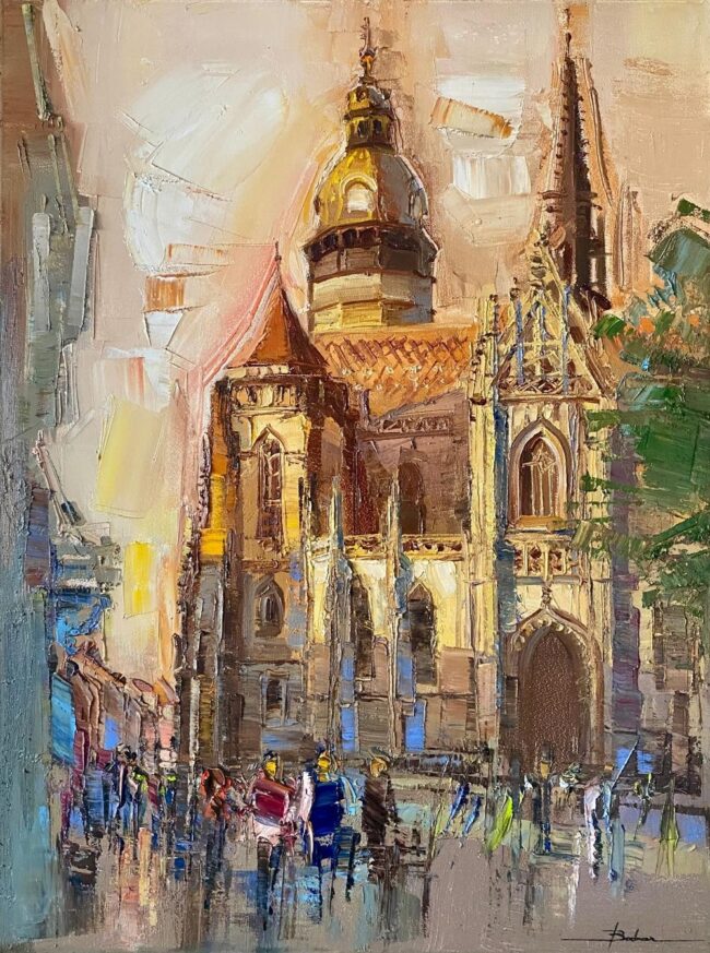 Mykola Bodnar – Košice III, olej na plátne