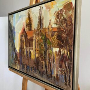 Mykola Bodnár - olej na plátne, obraz Košíc na stenu, mestská krajina