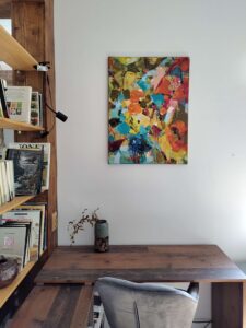 Andrea Ribovičová – Farebný dážď, akryl