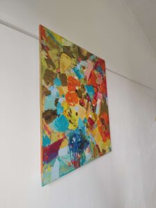Andrea Ribovičová – Farebný dážď, akryl