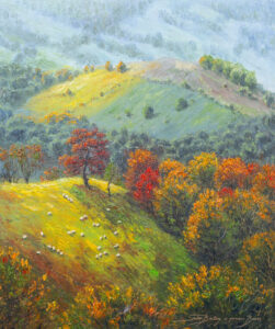 Michal Sabo Balog – Karpaty 4, olej na na plátne