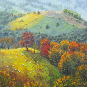 Michal Sabo Balog – Karpaty 4, olej na na plátne