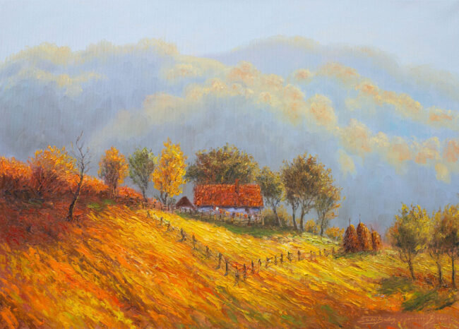 Michal Sabo Balog – Karpaty 2, olej na na plátne