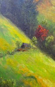 Michal Sabo Balog – Karpaty 1, olej na na plátne s hrubým rámom