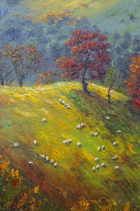 Michal Sabo Balog – Karpaty 4, olej na na plátne