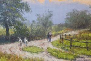 Michal Sabo Balog – Cestou na pastvisko, olej na plátne