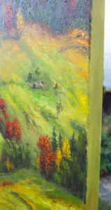 Michal Sabo Balog – Karpaty 1, olej na na plátne s hrubým rámom