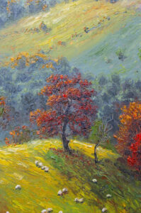 Michal Sabo Balog – Karpaty 4, olej na na plátne