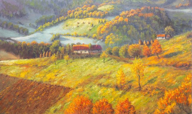 Michal Sabo Balog – Karpaty 10, olej na plátne