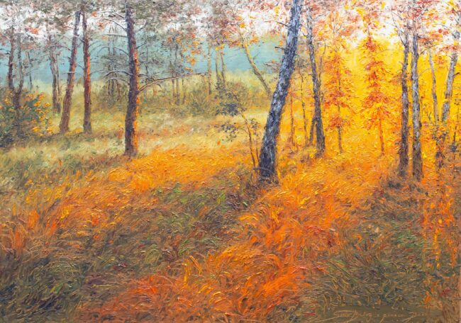 Michal Sabo Balog – Na okraji lesika, olej na plátne