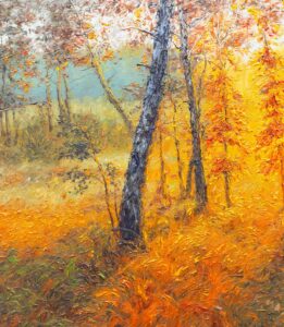 Michal Sabo Balog – Na okraji lesika, olej na plátne