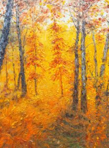 Michal Sabo Balog – Na okraji lesika, olej na plátne