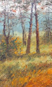 Michal Sabo Balog – Na okraji lesika, olej na plátne