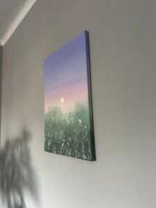 Dorotka Arvidsson – Fialový súmrak, olej na plátn
